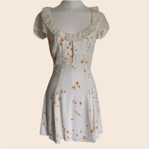 Reformation Light Cream Floral Mini Dress